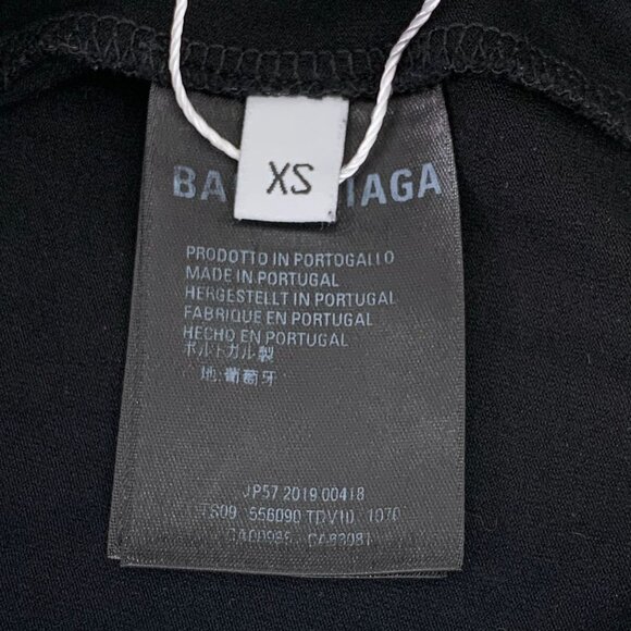 Balenciaga Black All-Over Logo Long-Sleeve Shirt XS - Picture 6 of 7